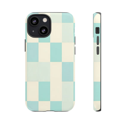 Pastel Checkerboard Tough Case – Mint & Cream Protective Phone Cover