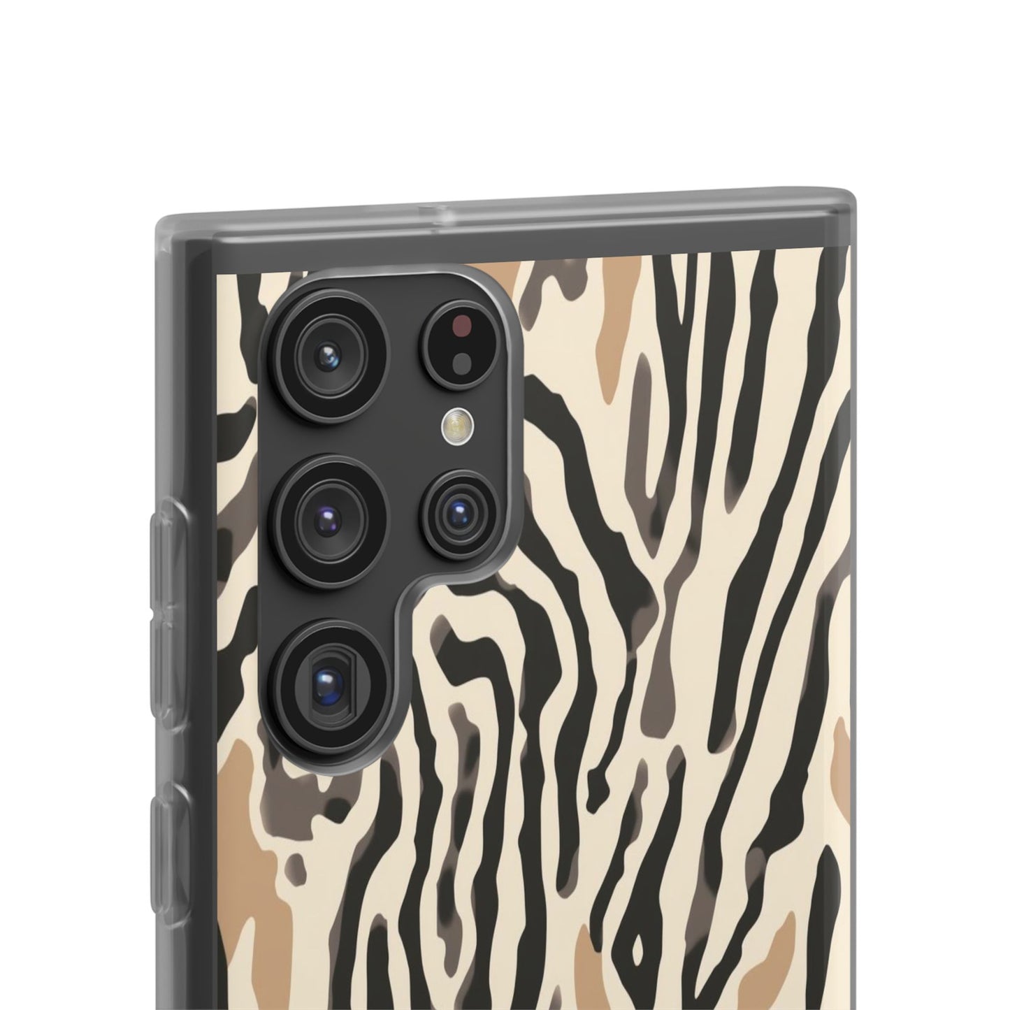 Zebra Stripe Phone Case – Neutral Animal Print Flexi Case