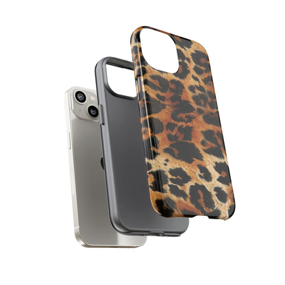 Leopard Print Tough Phone Case – Rugged Protective iPhone Cover