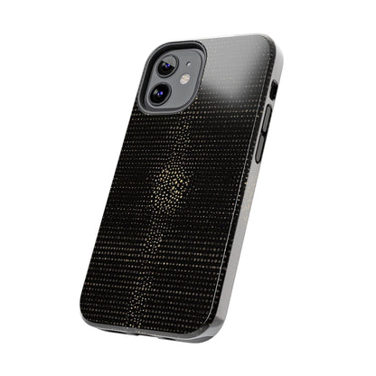 Tough Phone Case — Black Textured Metallic Dot Shield