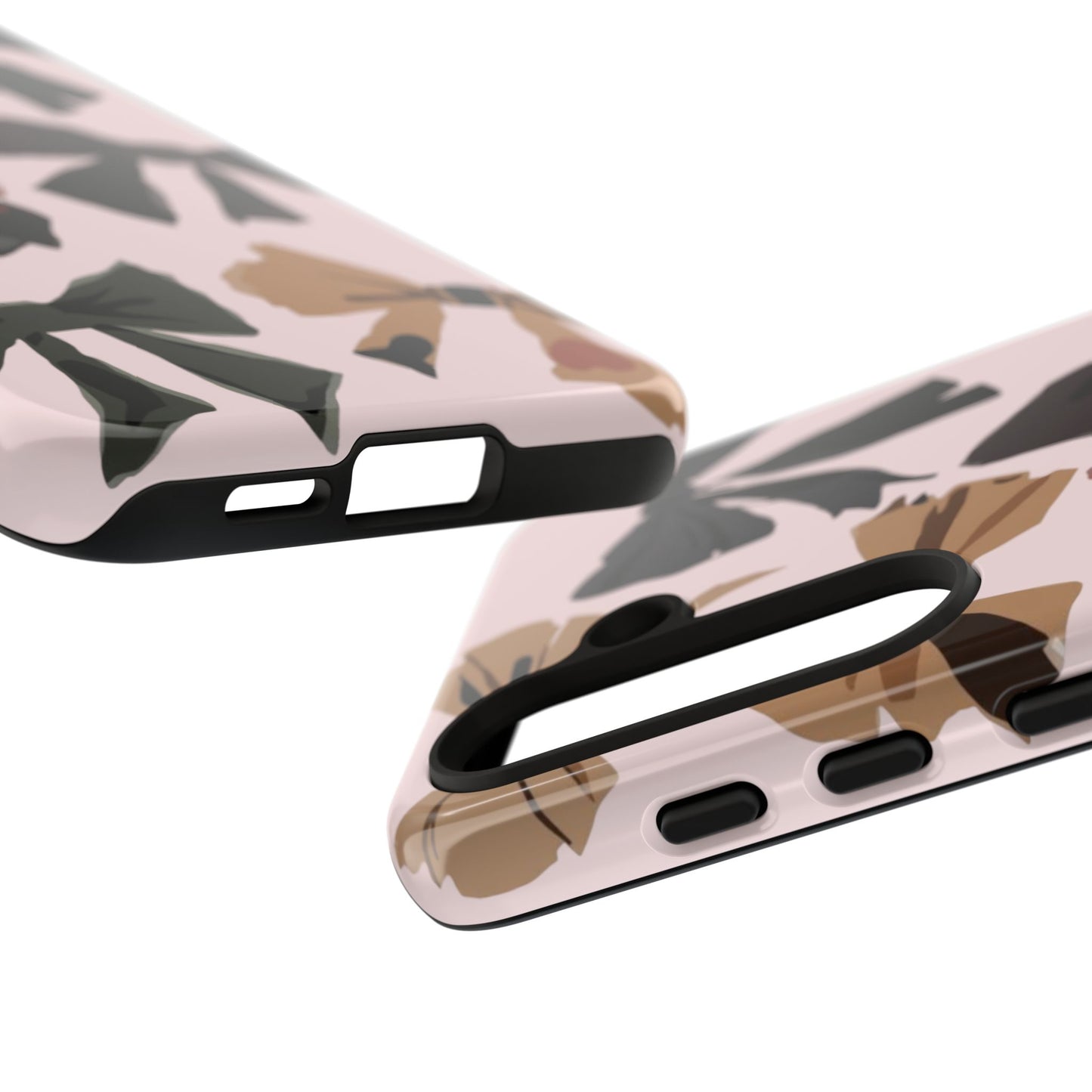 Bow Pattern Phone Case - Pink, Brown & Black Bows Protective Cover