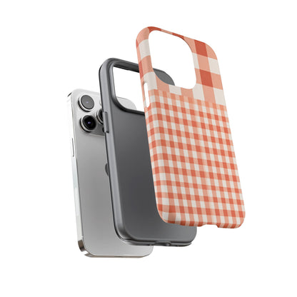 Buffalo Check Tough Phone Case — Orange Gingham Protective Cover