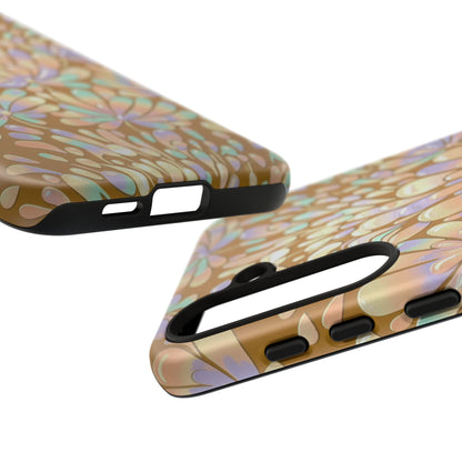 Floral Burst Tough Phone Case – Gold Pastel Botanical Protection