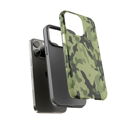 Camo Tough Phone Case — Military Green Protective iPhone Cover