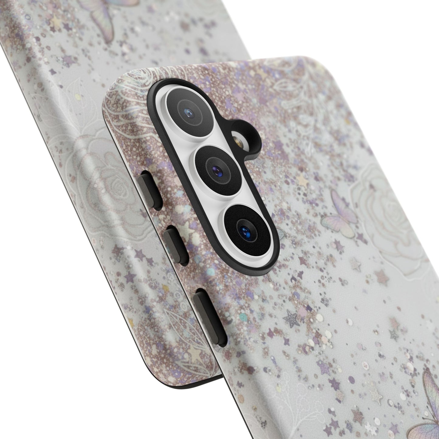 Butterfly Glitter Tough Phone Case — Floral Sparkle Protective Case