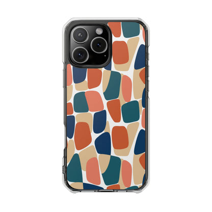 Clear Magnetic Phone Case — Abstract Color Block Protective Case