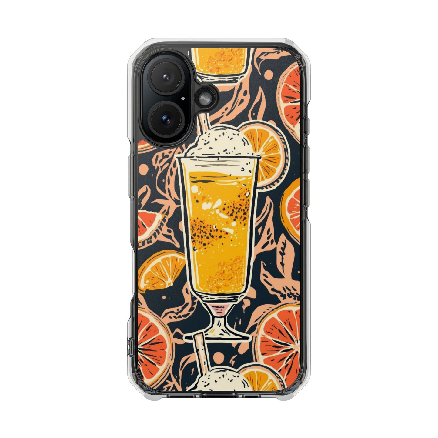 Clear Magnetic Phone Case — Citrus Beer Glass Design