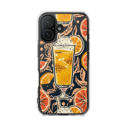Clear Magnetic Phone Case — Citrus Beer Glass Design