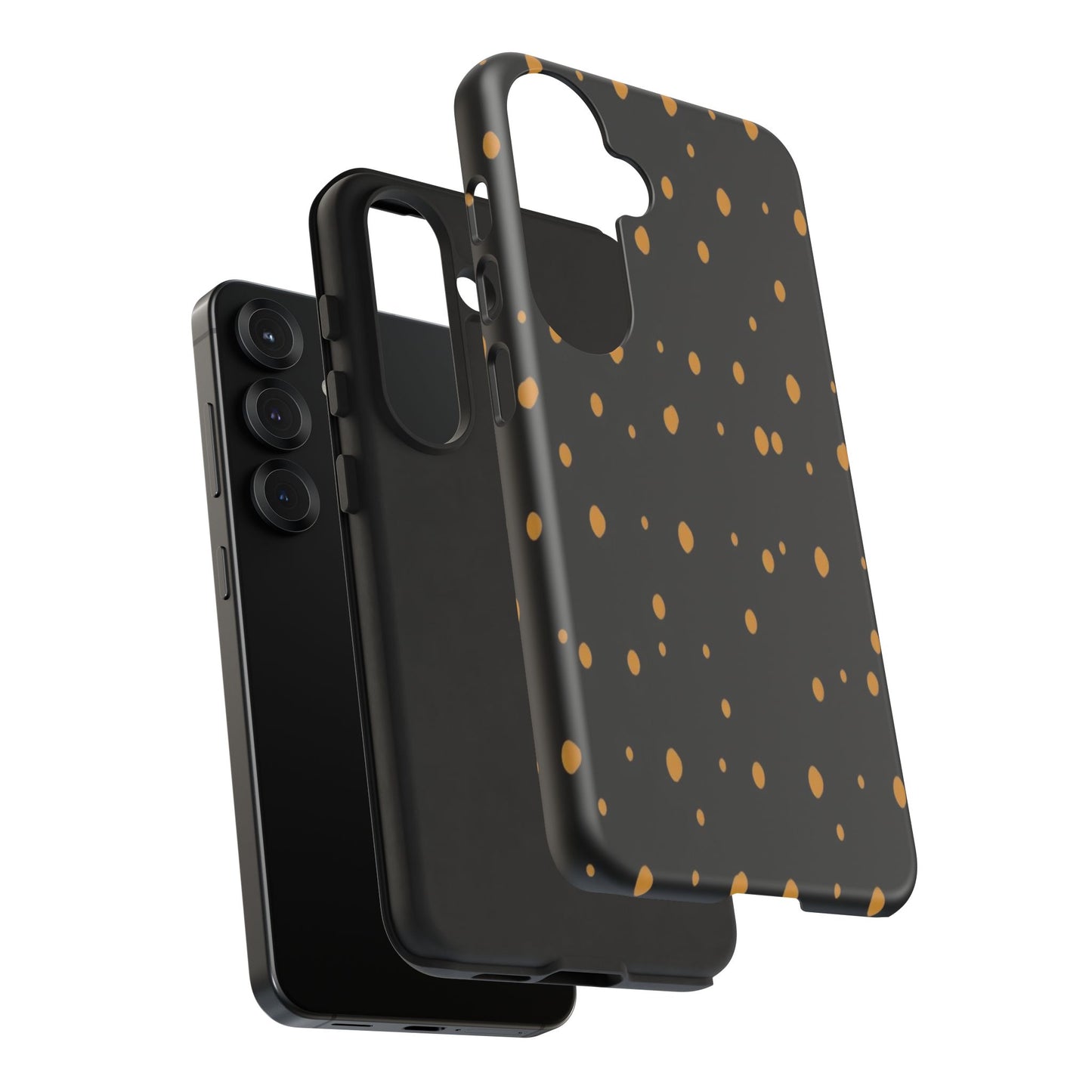 Black & Gold Dot Tough Phone Case — Protective Sparkle Pattern