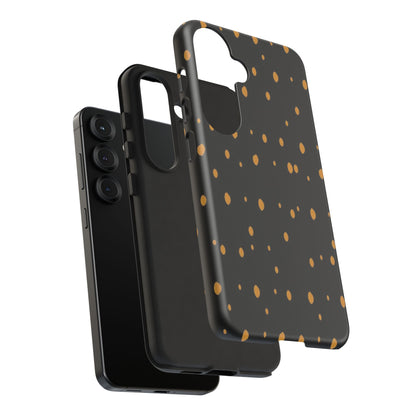 Black & Gold Dot Tough Phone Case — Protective Sparkle Pattern