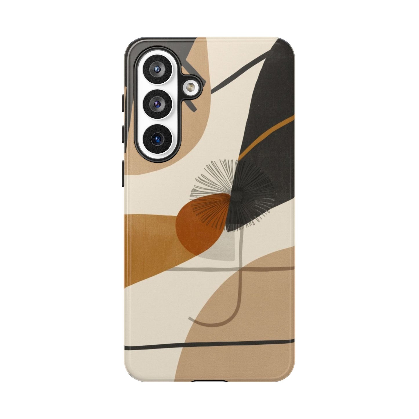 Abstract Earth Tone Phone Case — Mid-Century Minimalist Tough Case