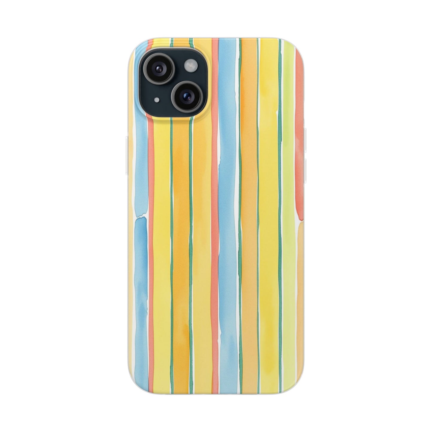 Watercolor Stripe Phone Case — Bright Pastel Vertical Stripes Protective Flexi Case