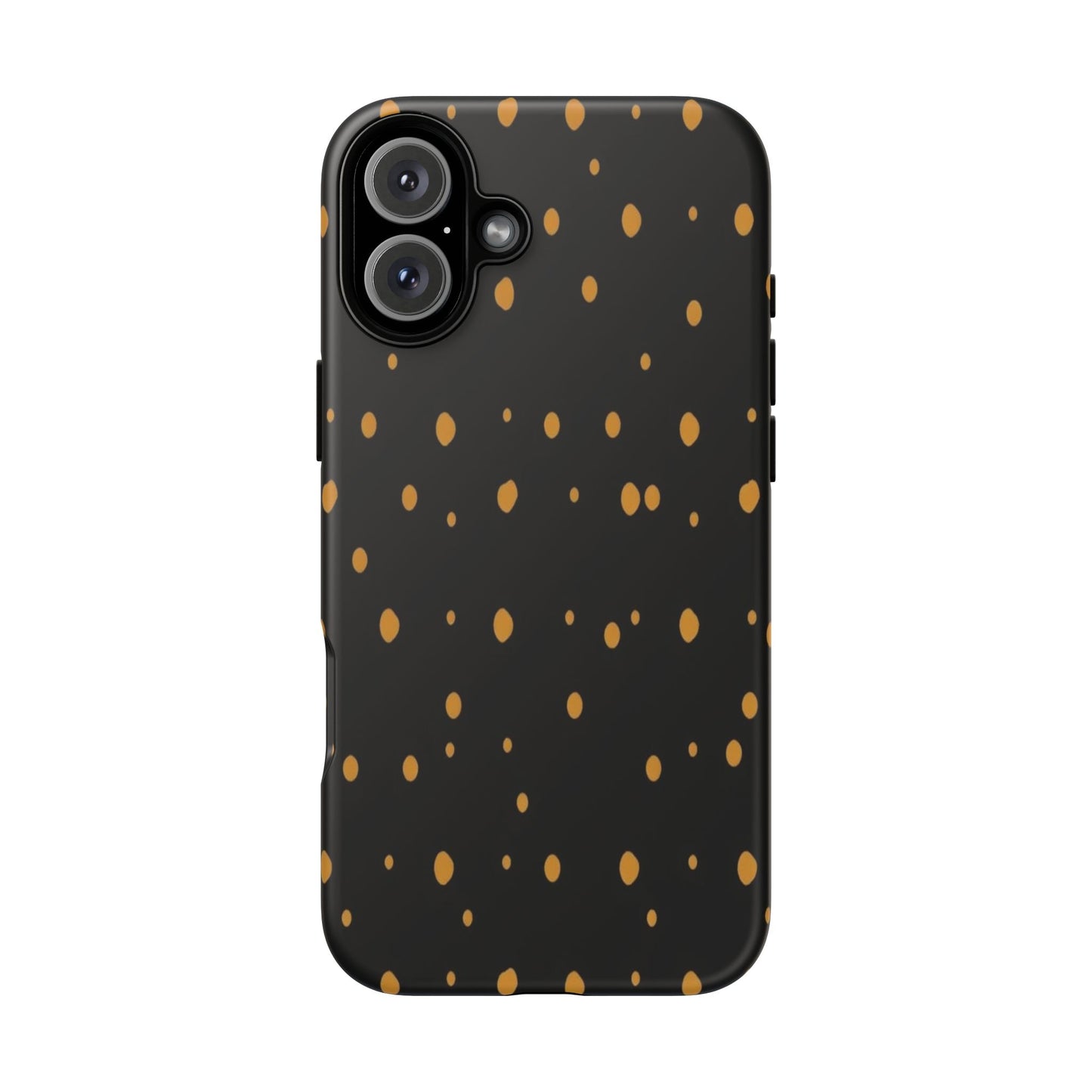Black & Gold Dot Tough Phone Case — Protective Sparkle Pattern