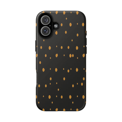 Black & Gold Dot Tough Phone Case — Protective Sparkle Pattern
