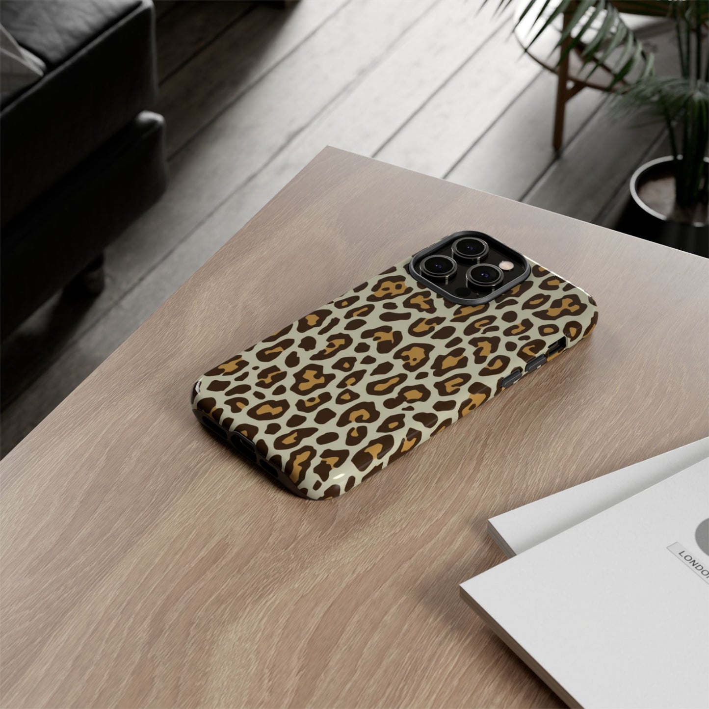 Leopard Print Tough Phone Case — Durable Protective Animal Print Case