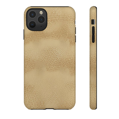 Tan Distressed Leather Texture Phone Case — Rugged Protective iPhone Cover
