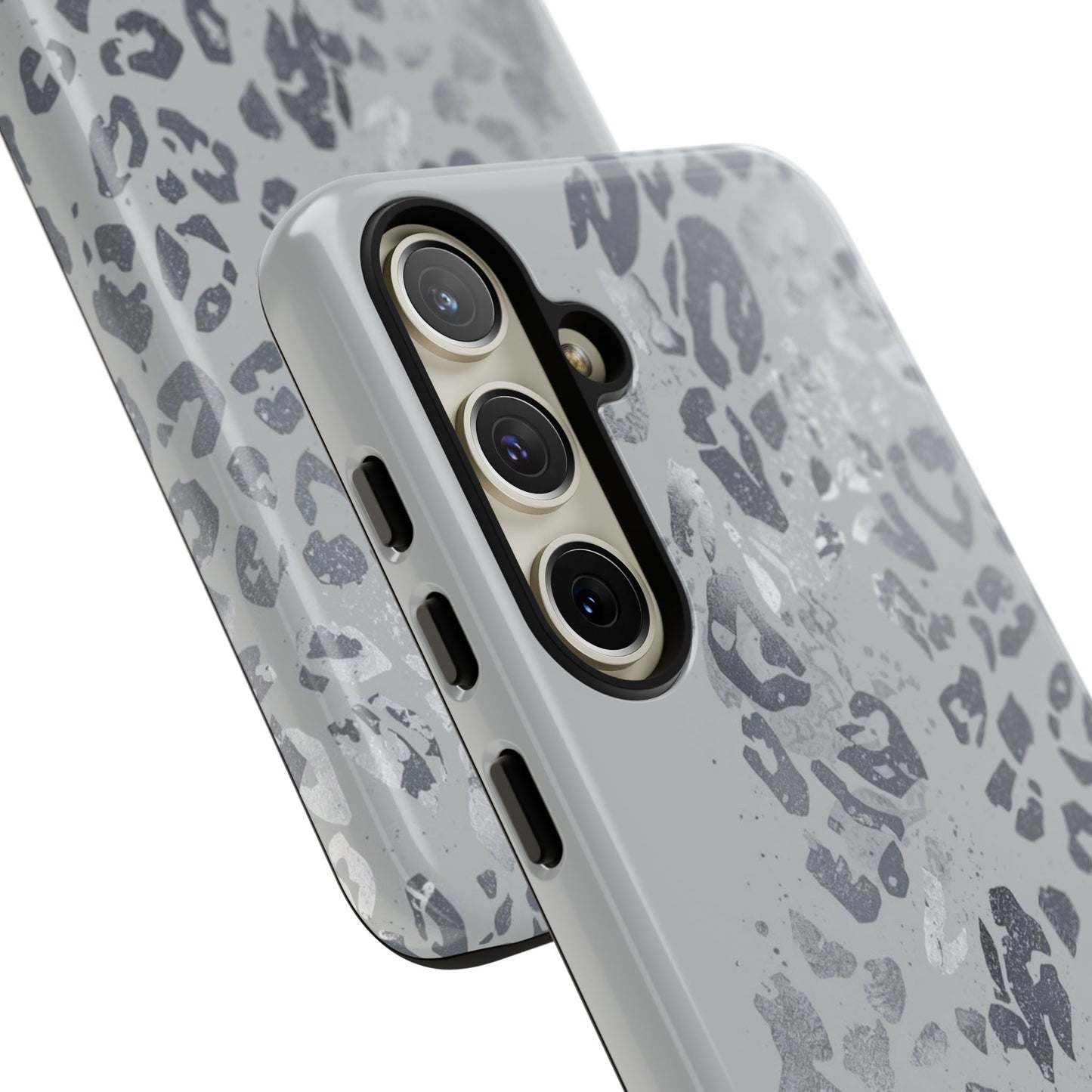 Gray Leopard Print Tough Phone Case