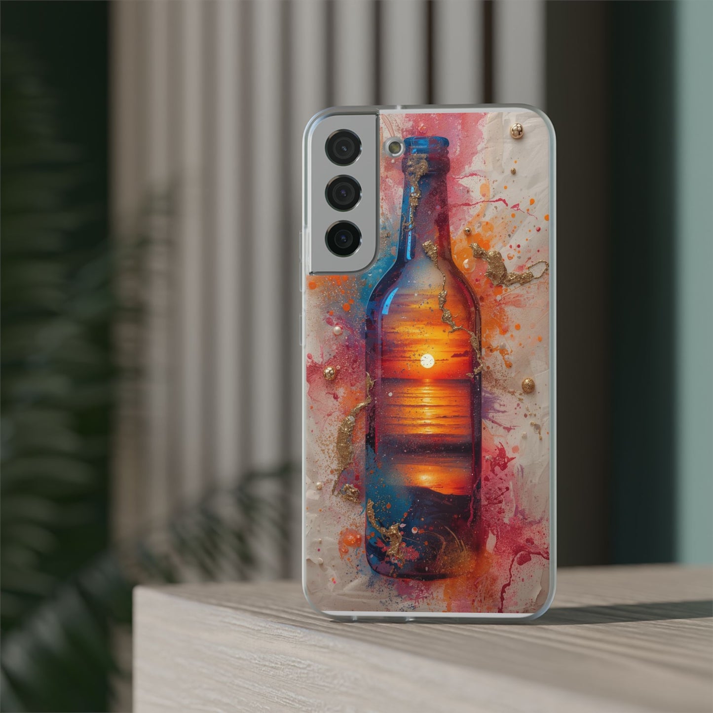 Copy of Floral Holographic Phone Case — Iridescent Leaves & Flowers Flexi Case