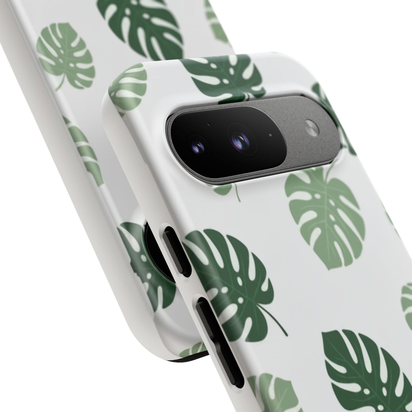 Monstera Leaf Tough Phone Case – Tropical Green Palm Pattern Protective Cover