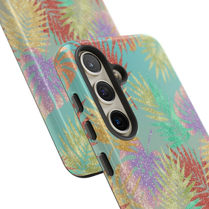 Tropical Palm Leaf Tough Phone Case – Colorful Pastel Botanical Protection