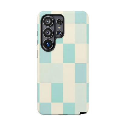 Pastel Checkerboard Tough Case – Mint & Cream Protective Phone Cover
