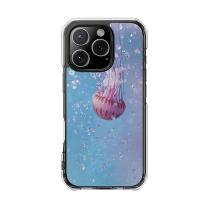 Jellyfish Clear Magnetic Impact Phone Case – Ocean Blue Underwater Design