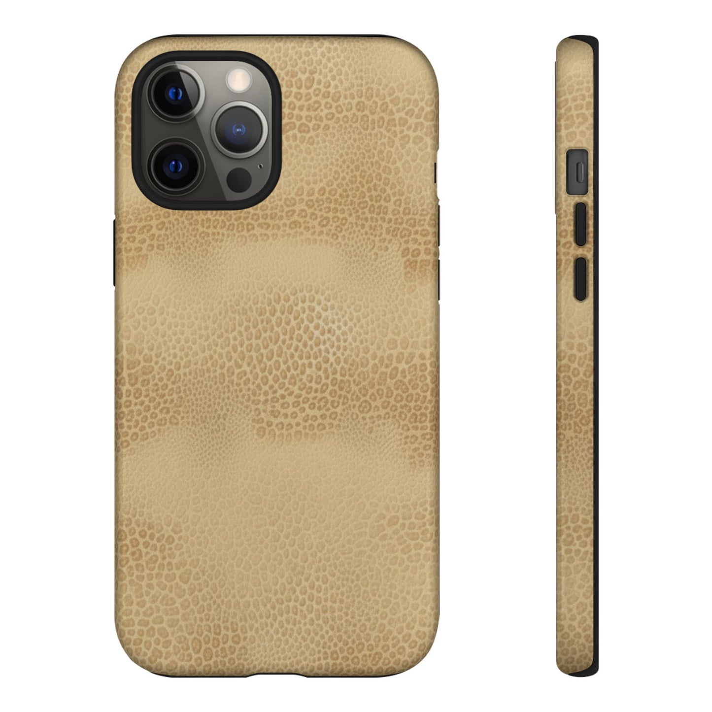 Tan Distressed Leather Texture Phone Case — Rugged Protective iPhone Cover