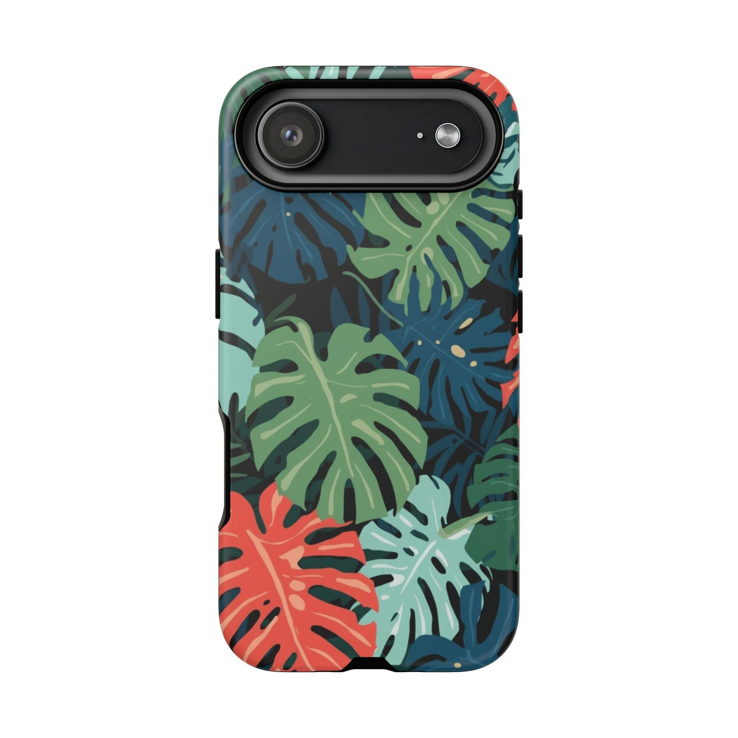 Tropical Monstera Phone Case — Colorful Leaf Protective Tough Case