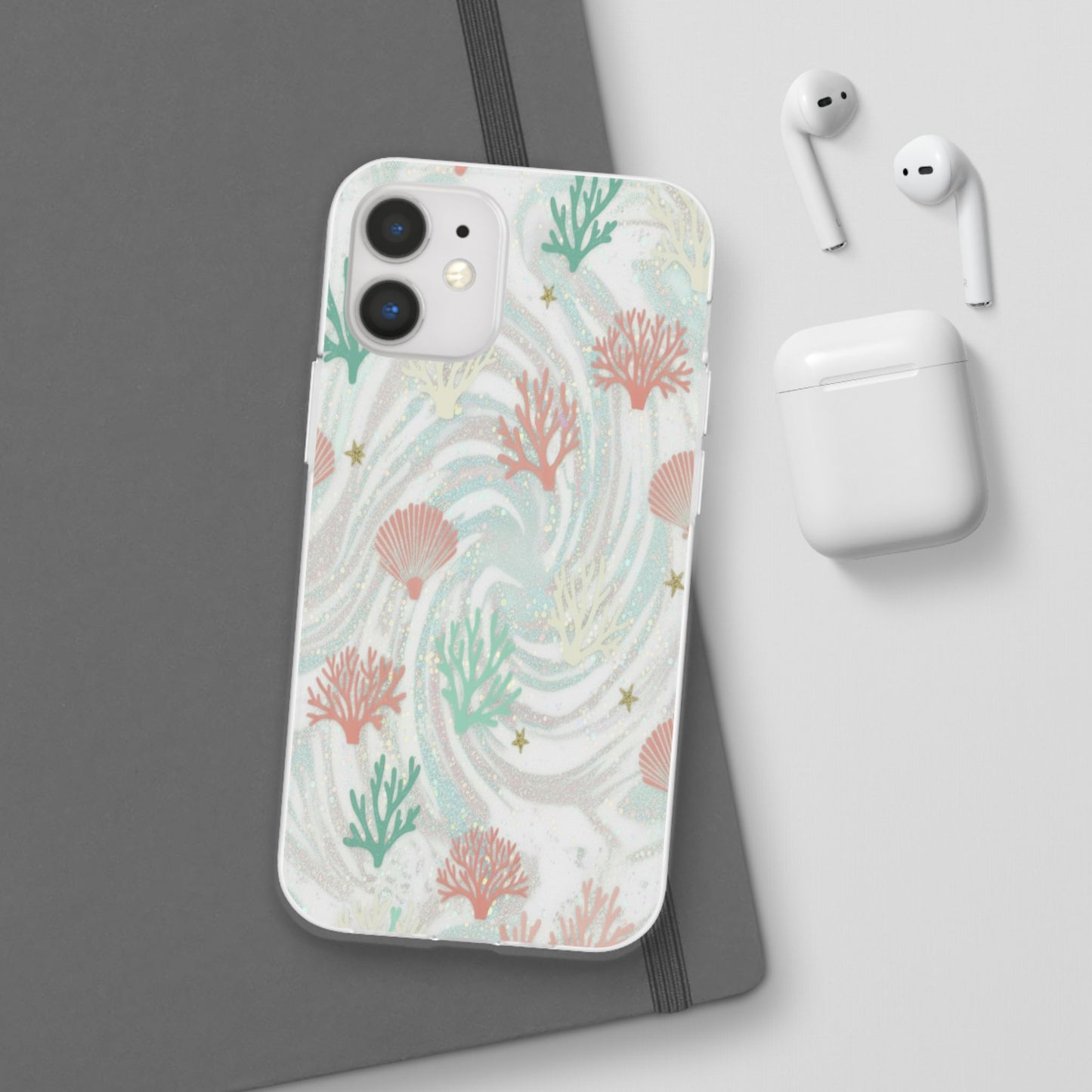 Pastel Seashell Phone Case — Coral Reef Wave iPhone Cover
