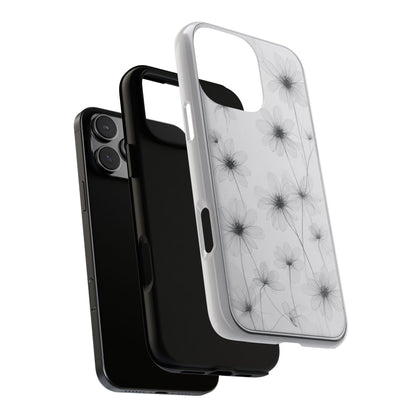 Tough Case — Black & White Floral Tough Phone Case