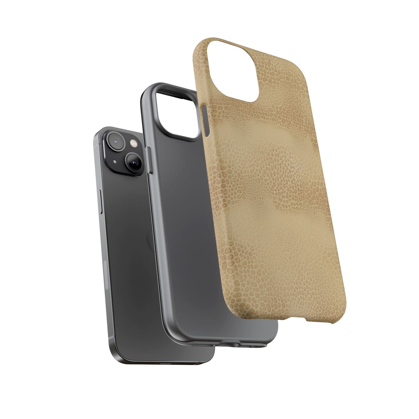 Tan Distressed Leather Texture Phone Case — Rugged Protective iPhone Cover