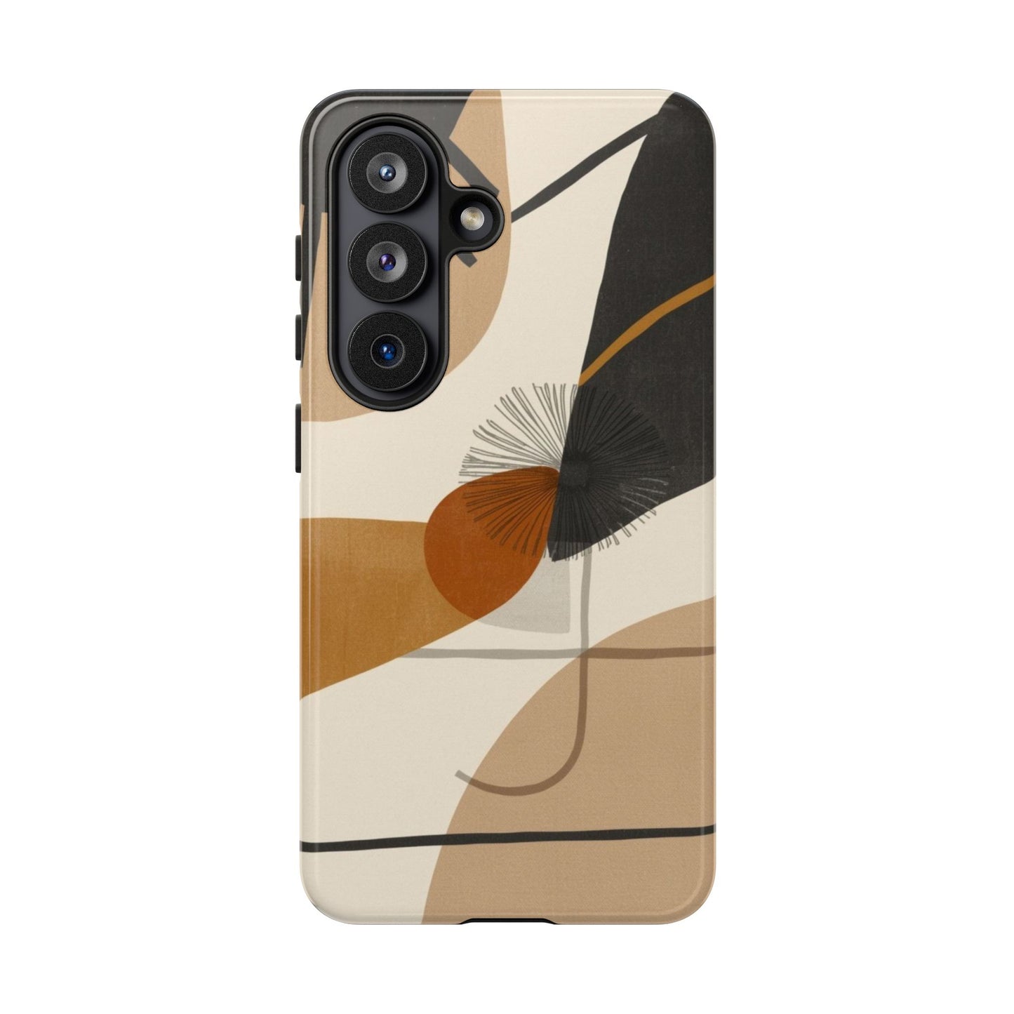 Abstract Earth Tone Phone Case — Mid-Century Minimalist Tough Case
