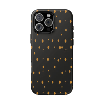 Black & Gold Dot Tough Phone Case — Protective Sparkle Pattern