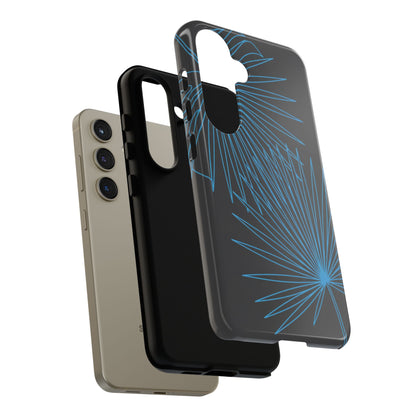Blue Dandelion Burst Tough Phone Case — Protective Floral iPhone Cover