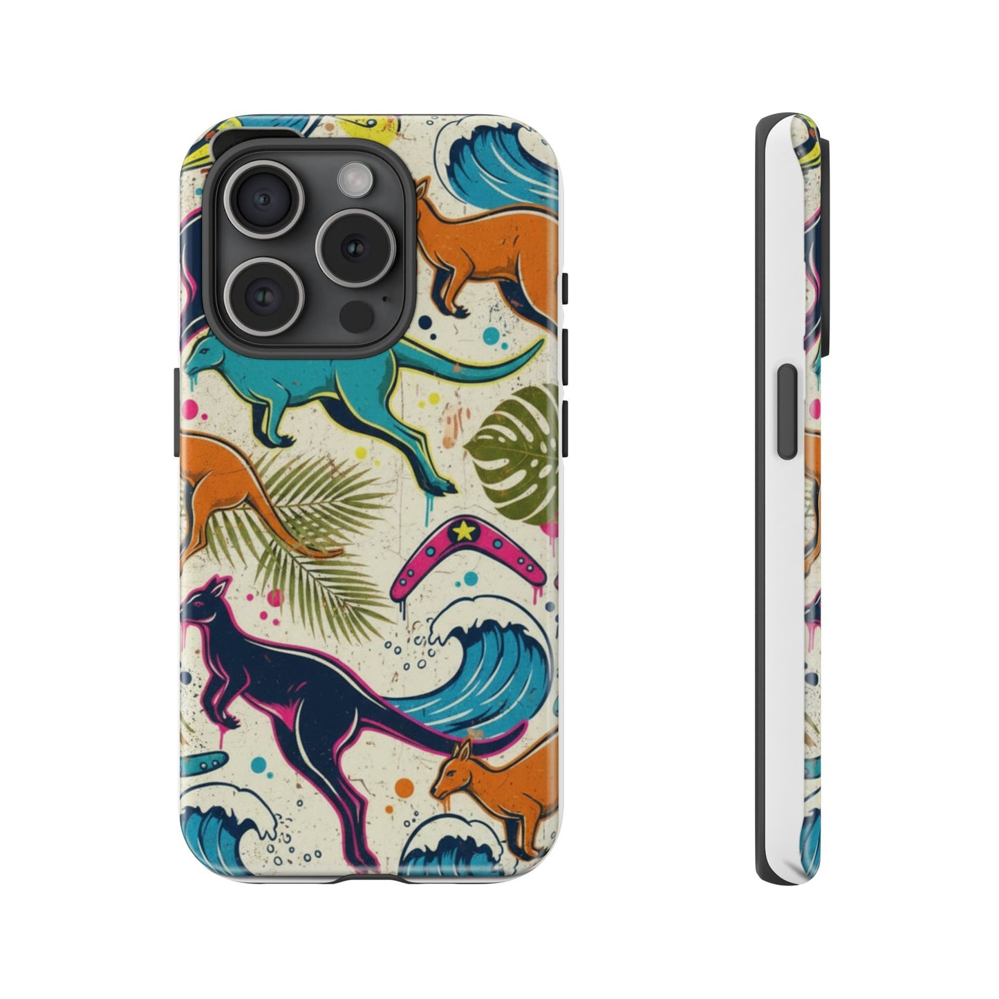 Tough Cases — Colorful Surfing Kangaroo Phone Case