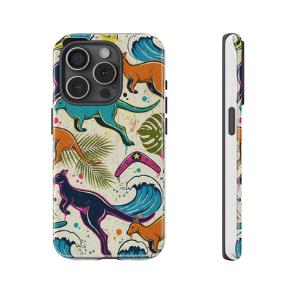 Tough Cases — Colorful Surfing Kangaroo Phone Case