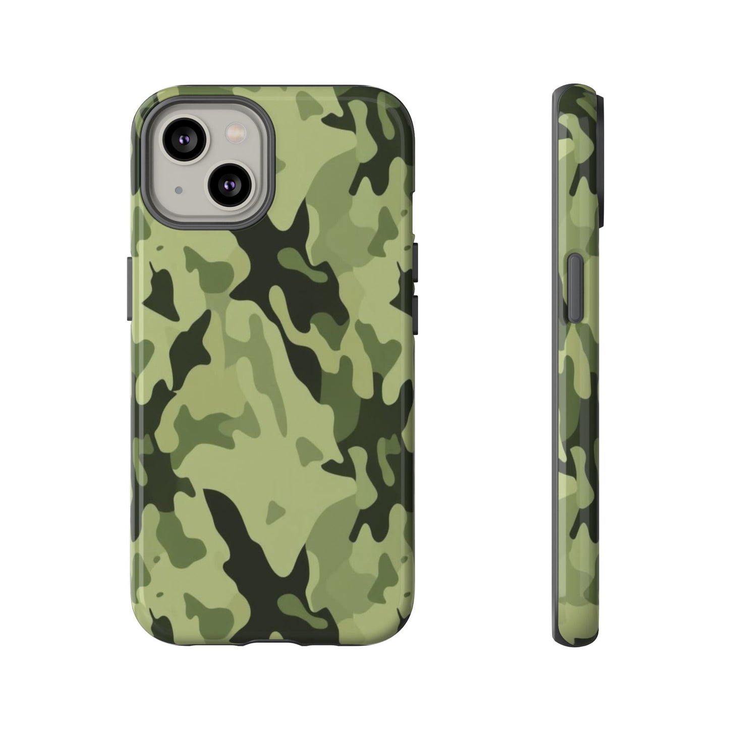 Camo Tough Phone Case — Military Green Protective iPhone Cover