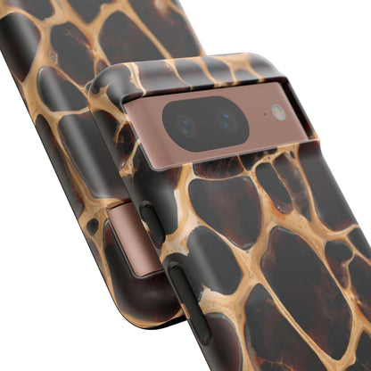 Phone Case — Brown Leather Dot Texture Rugged Protective Cover