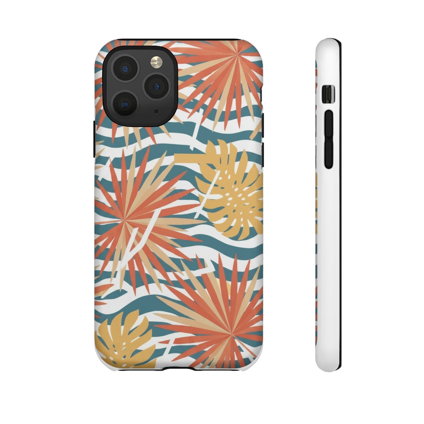 Tropical Palm Tough Phone Case – Retro Wave Floral Protective Cover