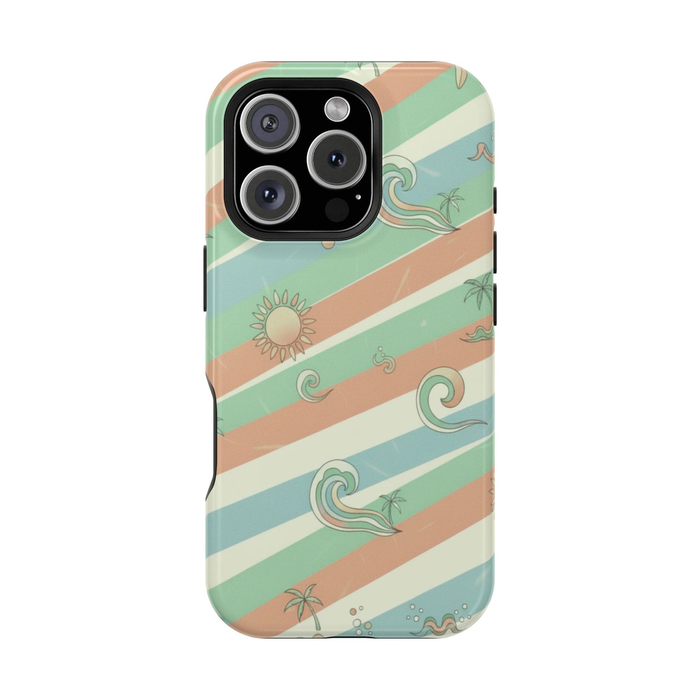 Magnetic Impact-Resistant Phone Case — Retro Surf Stripes