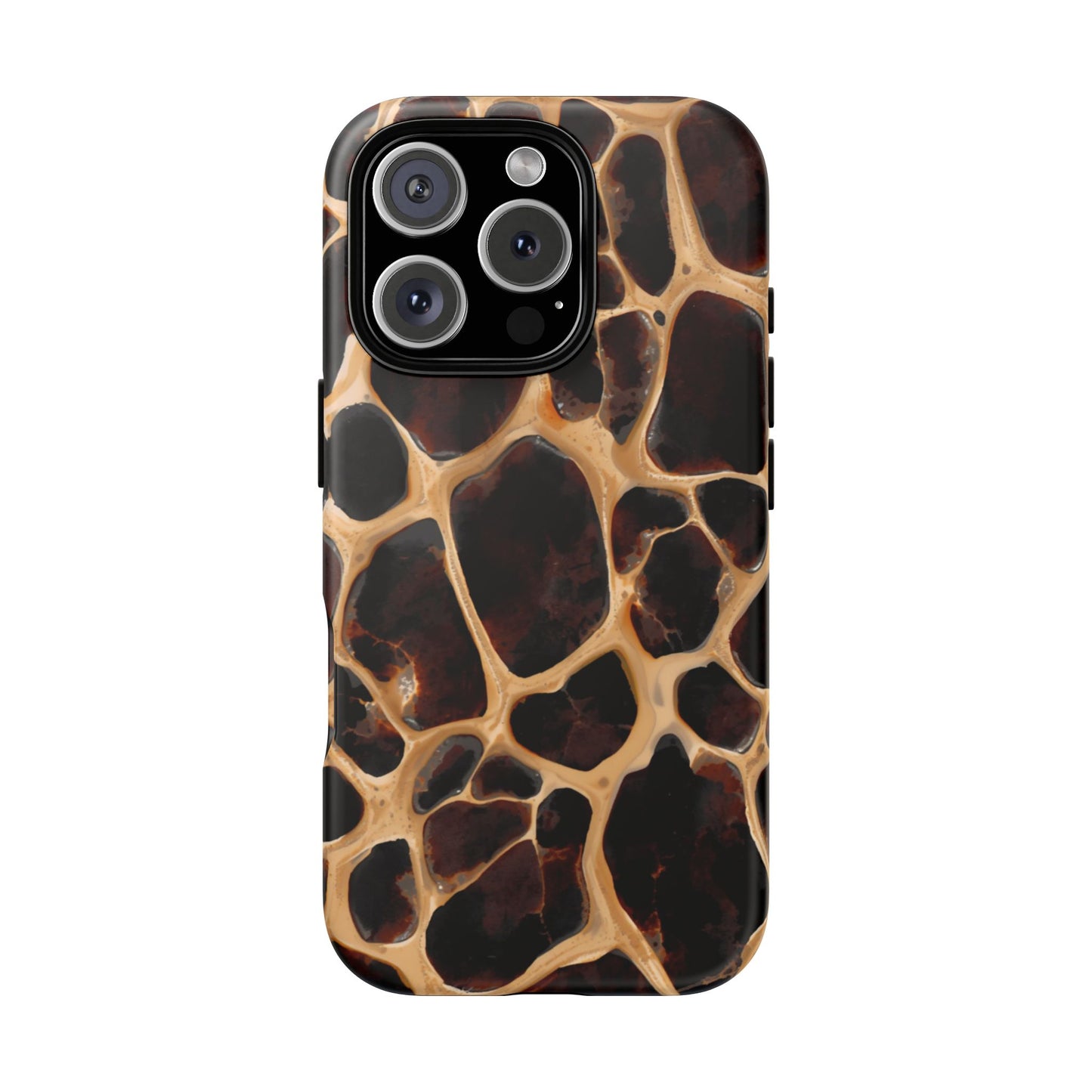 Phone Case — Brown Leather Dot Texture Rugged Protective Cover