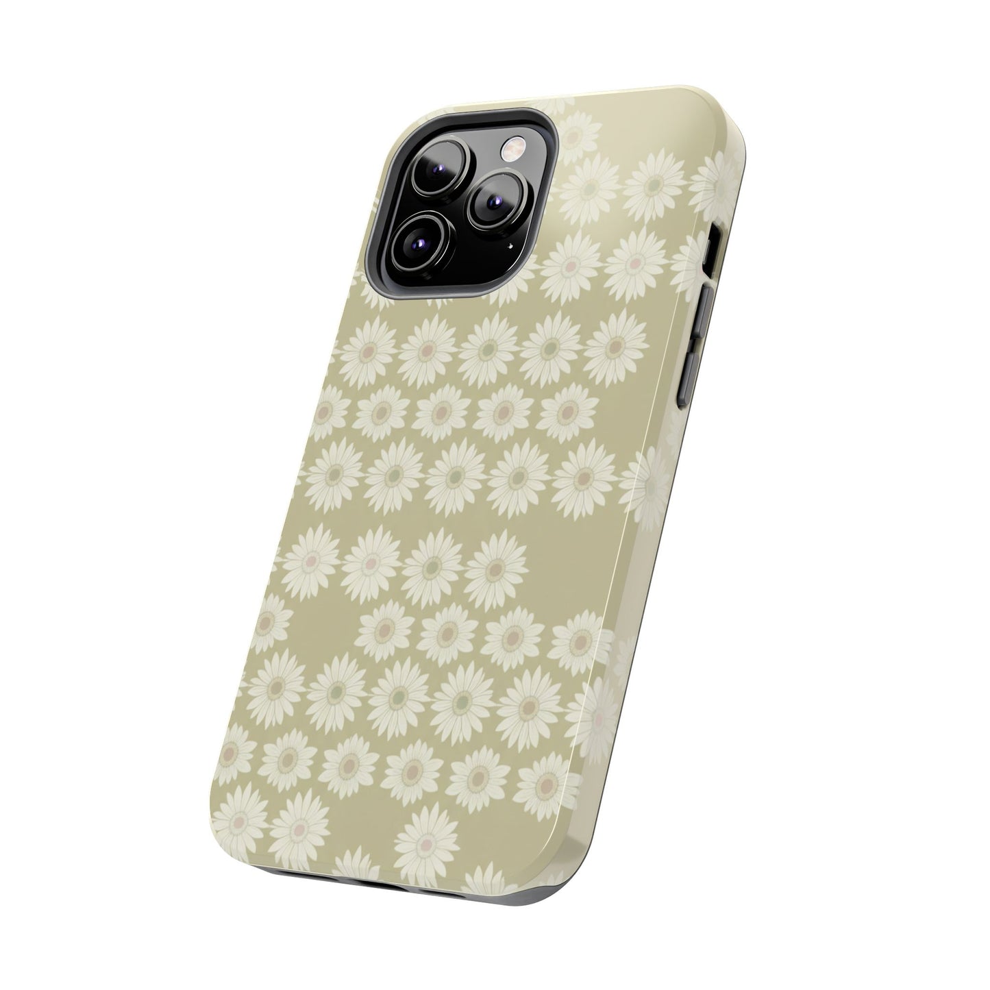 Daisy Pattern Tough Phone Case — Protective Floral iPhone Cover