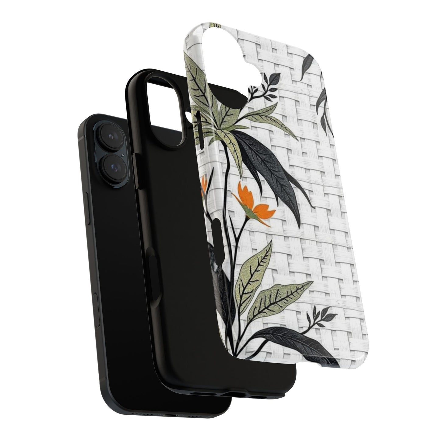 Floral Woven Tough Phone Case — Protective Botanical iPhone Cover