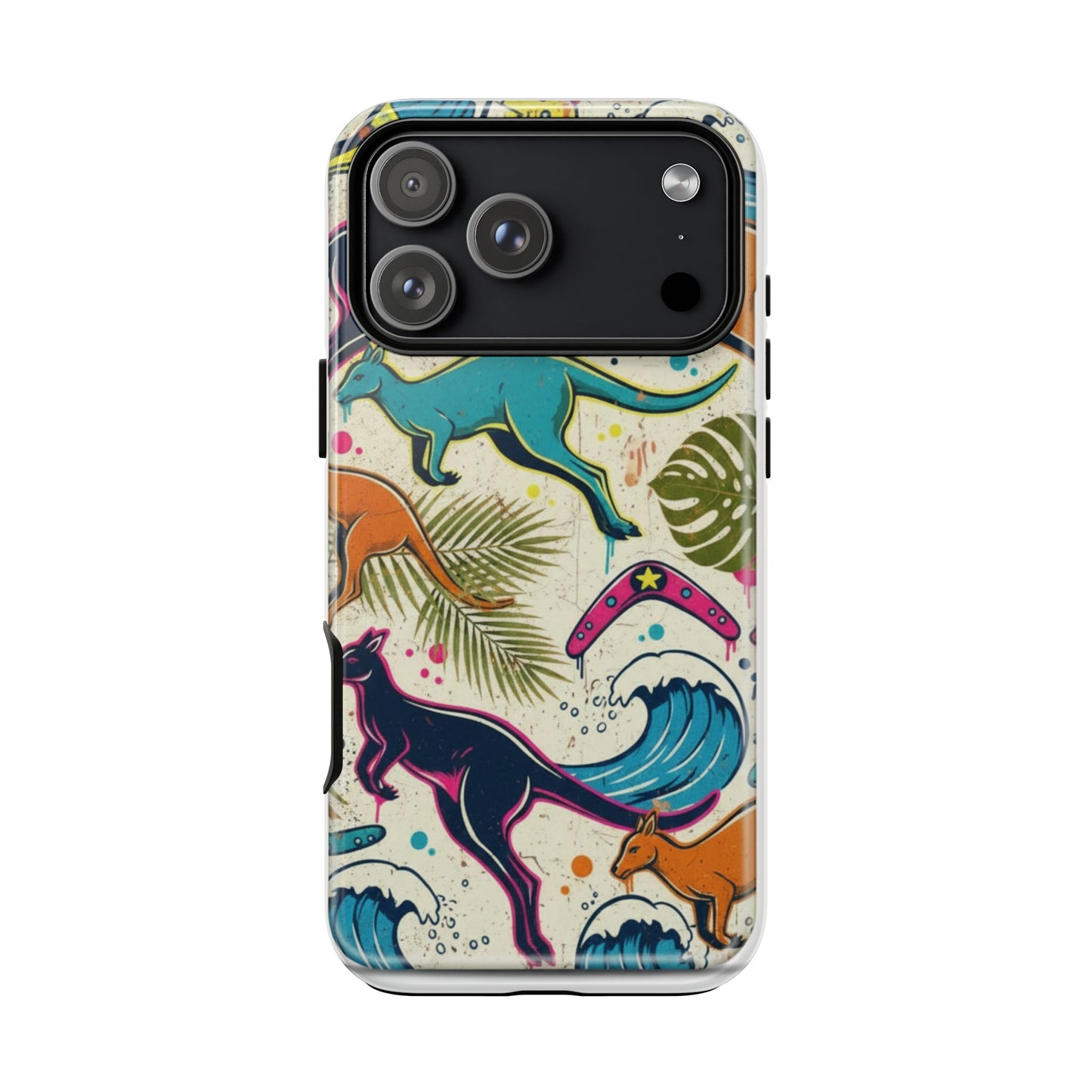 Tough Cases — Colorful Surfing Kangaroo Phone Case
