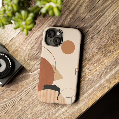 Abstract Earth Tones Phone Case — Minimal Geometric Design