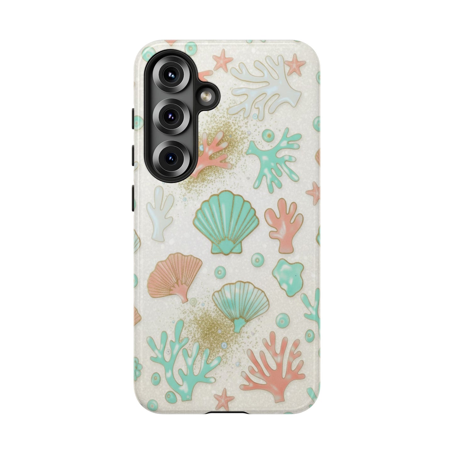 Seashell Coral Phone Case — Pastel Beach Shells Protective Tough Case