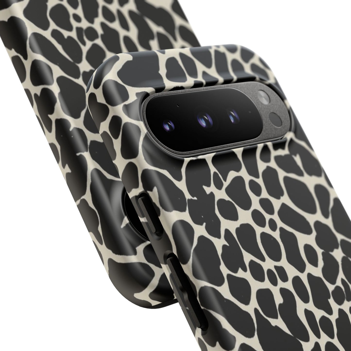 Black and White Cowhide Phone Case — Protective Tough Case