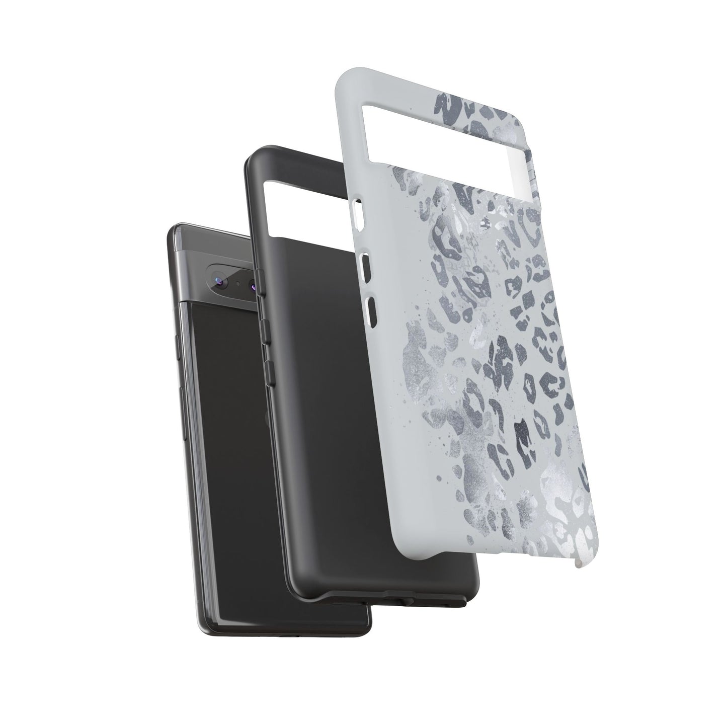 Gray Leopard Print Tough Phone Case