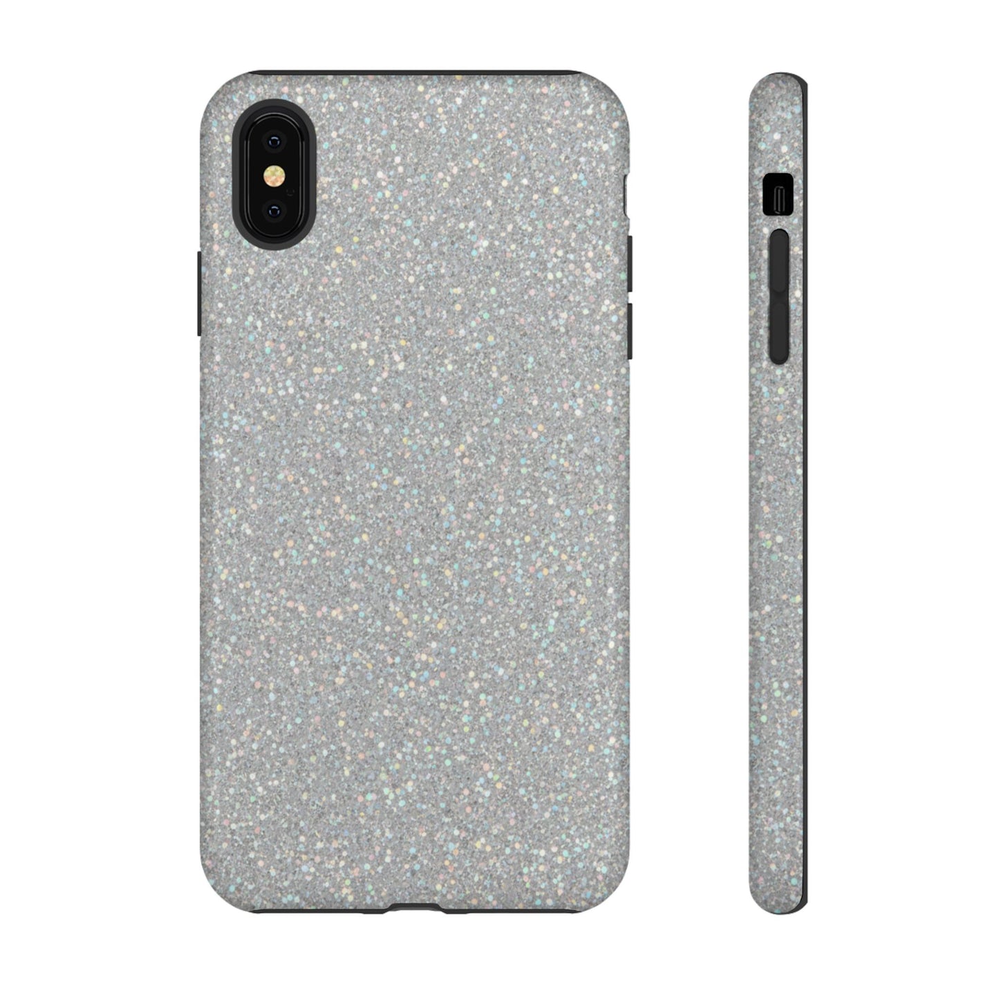 Glitter Silver Tough Phone Case — Sparkling Protective Phone Case
