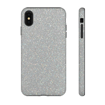 Glitter Silver Tough Phone Case — Sparkling Protective Phone Case